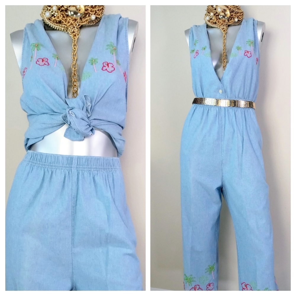 VinTage "COASTAL CHIC" 90S Relaxed Jean Two-Piece PantSuit